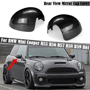Atpakaļskata Spoguļa Vāks Vāciņš Oglekļa Šķiedras Izskatās / Black BMW Mini Cooper R55 R56 R57 R58 R59 R61 Sānu Spoguļa Korpusa Nomaiņa