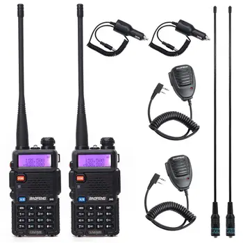 2GAB Baofeng walkie talkie, UV-5R divu veidu, cb radio jaunināšanas versiju baofeng uv5r 128CH 5W VHF UHF 136-174Mhz & 400-520Mhz