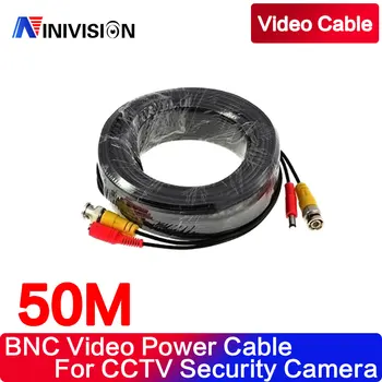 50M BNC CCTV Piederumu BNC Video Strāvas Kabelis AHD CCTV Videonovērošanas Kameras Drošības Sistēmas