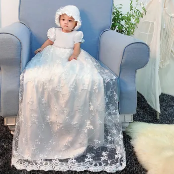 Balts Mežģīņu Princese Bērnu Pirmo Komūniju Kleitas Meitenēm Kleita Ar Lenti Vērtnes Bērniem Ilgi Puķu Meitene Kleita