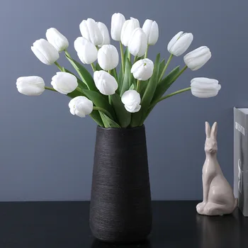 1pc Nekustamā Touch Tulip Mākslīgie Ziedi Mājās Apdare Tulipany Silikonowe Sztuczne Kwiaty Decoración Hogar Тюльпаны
