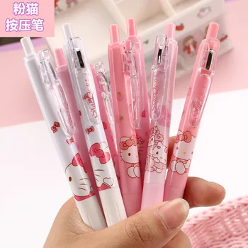 4Psc Uzstādīt Sanrio Hello Kitty Gēla Pildspalvas Meitenes Kancelejas Preses Pildspalvu Kawaii Rozā Studentu Īpašu Pildspalvu Skolas piederumus Bērniem, Dāvanu