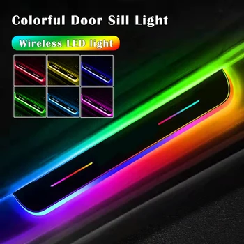 4gab/iestatīt Pielāgotu Auto durvīm izgaismotas palodzes RGB gaismas Jauda Pārvietojas LED Laipni Pedāli Laipni Pedāli Auto Pretnodiluma Plāksnes Pedāli Gaismas