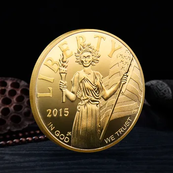 ASV Monēta Brīvības Ērglis Suvenīri un Dāvanas Zelta Pārklājumu Challenge Monētas Brīvības Statuja Piemiņas Monētu