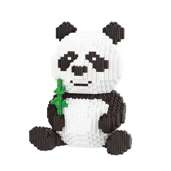 3689pcs Karikatūra DIY Assemable Panda Mini Bloki Izglītības Dzīvnieku Rotaļlietas Bērniem Celtniecības Bloki Modelis Ķieģeļu