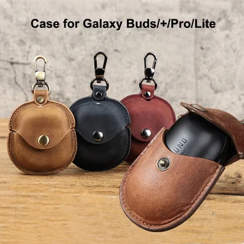 Īstas Ādas Gadījumā Samaxung Galaxy Pumpuri Pro Plus + Live Pumpuri+ Bluetooth Bezvadu Austiņas Soma Uzlādes Kasti Būtiska