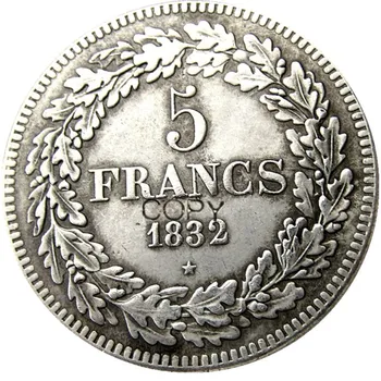 Beļģija 1832 leopolds Premier Roi Des Belges 5 Franki Kopēt Monētas