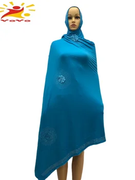 100% Mīkstas Kokvilnas Šalle KASHKHA Šalle Āfrikas Musulmaņu Sievietēm, Dubaija Lūdzieties, Liela Izmēra Šalles ar rhinestonesHB050
