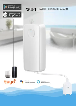 Tuya WIFI Ūdens Noplūdes Sensors Neatkarīgu Noplūdes Signalizācijas Detektoru Plūdu Trauksmes Pārplūdes Smart Home Security System