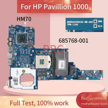 685768-001 685768-501 HP Pavilion 1000 Grāmatiņa Mainboard 6050A2493101 SJTNV HM70 DDR3 Klēpjdators Mātesplatē