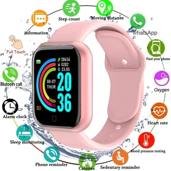 D20 Smart Skatīties, Vīriešiem, Bērniem, Sportam Fitnesa Tracker asinsspiediens, Sirds ritma Monitors Y68 Sieviešu Rokas Aproce Par Android, IOS