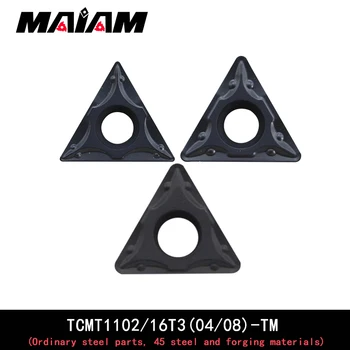TCMT trīsstūrveida ielikt TCMT1102 TCMT110204 TCMT110208 TCMT16T3 TCMT16T304 TCMT16T308 TM ielikt Cietsakausējuma metāla pagrieziena rīks STFCR