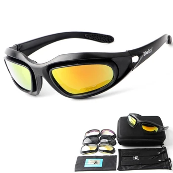 Tactical Brilles ar 4 Lēcu Komplektu, Āra Sporta Polarizētās Saulesbrilles, Motociklu Izjādes Makšķerēšana Medības, Pārgājieni Brilles
