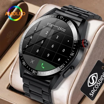 2022 Jaunu 8G Atmiņas Smart Skatīties Vīrieši AMOLED 454*454 HD Vienmēr Parādītu, kāds Laiks Bluetooth Zvanu TWS Mūzikas Smartwatch Android, ios