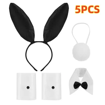 5gab Sexy Bunny Party-Kostīmu Cosplay Piederumu Komplekts Tauriņi Ziemassvētku Trušādas Apkakli, ap Galvu stiprināmas Halloween Piederumi