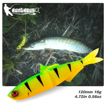 Hunthouse zvejas mīksto 4 spēlēt Cannibal lure Mākslīgo Ēsmu 120mm/16.g PVC wobbler silikona swimbait par līdaka foreles, samus pesca