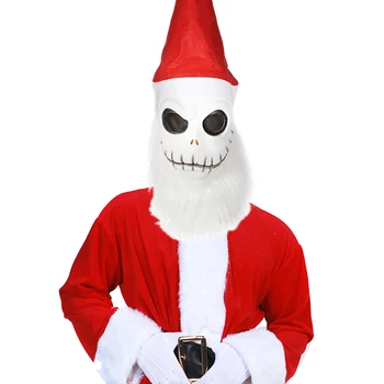 Eraspooky Murgs Pirms Ziemassvētkiem Jack Skellington Cosplay Santa Klausa Tērpu Lateksa Sejas Maska Galvaskausa Cepuri Jaunajā Gadā Grupa Fancy