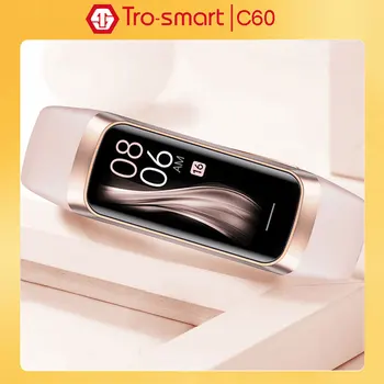 AMOLED Smart Watch Sievietes Vīrieši Temperatūra Smartwatch Elektronika Smart Clock Android, IOS Fitnesa Tracker Smart-skatīties C60