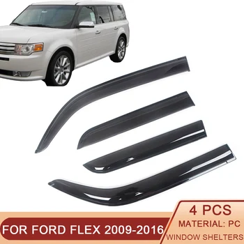 Ford Flex 2009-2016 Auto Sānu Logu Vēja Deflektori Mices Melns Lietus Aizsargs Durvīm Sejsegu Ventilācijas Toņos, Tumši Dūmu Ventvisor