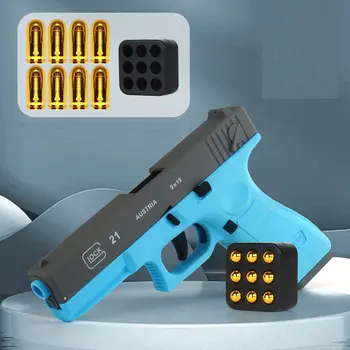 Jaunu G17 Glock Pistole Mīksto Lodi, Rotaļu Pistole Automātiskā Čaulas Izmešanu Blaster Launcher Bērnu Ieroci Modelis Zēni Dāvanas Āra Spēles