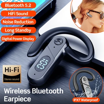 sākotnējā Bezvadu Bluetooth Austiņas V5.2 Viena Auss Āķis HiFi Skaņas Austiņas Ar IPX7 Ūdensizturīgs Jauda Displejs Balss Vadība