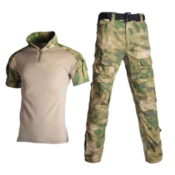 Taktiskā Militārā Vienotu Airsoft Peintbola Kamuflāžas Apģērbu, Vīriešu Uzvalku Militāro Šaušanas Vienoti Cīnītos Pret T-Krekli + Kravas Bikses