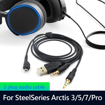6.5 pēdas Nomaiņa Stereo Audio Kabeļa pagarinātāju, lai SteelSeries Arctis 3/5/7/Pro Bezvadu Spēļu Austiņu Aksesuāri