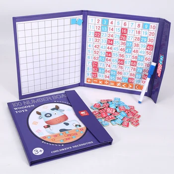 1-100 Grāmata Tips Magnētisko Simti Numuru Valdes Matemātikas Mācību Atbalsta Montessori Agrīnās izglītības Rotaļlieta Bērniem