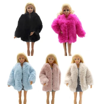 Modes Lelle 30CM Mētelis Piederumi Augstas Kvalitātes Cietie Krāsu Plīša Mētelis, Jaka Apģērbu Barbie Lelle Drēbes Bērniem Rotaļlietas