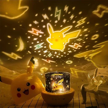 Pokemon Pikachu Rotējošo Lampas Music Box Gaismas Sešu Veidu Projekcijas Maināmiem Atmosfēru Nakts Gaisma Tālvadības Guļamistaba