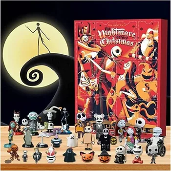 Jaunu 24pcs Halloween Lelle Adventes Kalendārs Dekoru Šausmu Skaitļi Halloween Atpakaļskaitīšanas Kalendāra Rotaļlietas Kolekcionējamus Skaitļi Dāvanu Bērniem