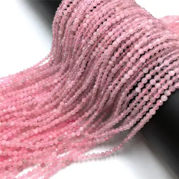 Dabas Rozā Quartzs Slīpētas Pērles krellītēm Mazo Nekustamo Krelles 2mm 3mm 4mm Daļa Pērlīšu Rotaslietas Pieņemšanas Kaklarota 15