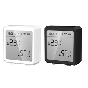 Tuya Smart WIFI Temperatūras Un Mitruma Sensoru Iekštelpu Higrometru Termometrs ar LCD Displejs Atbalsta Piederumi