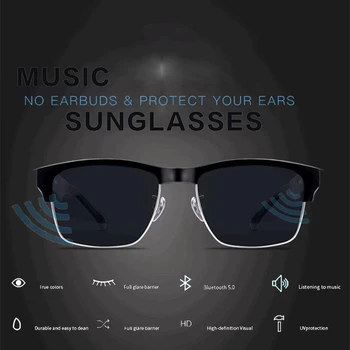 Bezvadu Bluetooth Smart Mūzikas Saulesbrilles Austiņu Braukšanas Brilles Rokas Bezmaksas Zvans Ar Mic Sport HD Polarizētās Lēcas Austiņas