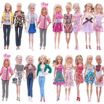 Kieka DIY 5 Gab Karstā Pārdošanas Lelle Modes Tērpiem Valkāt Gadījuma Kleita Krekls Namiņš Drēbes par 30 Cm Barbie Piederumi Lelle, Rotaļlietas