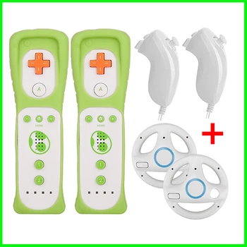 2 Iestatiet Tālvadības Kontrolieris ar Stūre Wii Konsole, Bezvadu Gamepad ar Motion Plus for Wii Spēles Kontrole