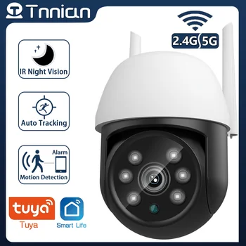 5G WiFi PTZ Tuya Smart Mini Bezvadu IP Kamera Outdoor Home Security Automātiski Dome Kameras CCTV Video Novērošanas Kameru