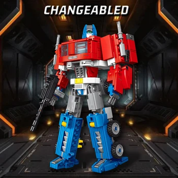 PG13014 Super Transformācijas Robots Optimued Heroed Deformēties Automašīnas Km Moduļu Buliding Bloki, Ķieģeļi, Modeļa Komplekts Zēna Rotaļlieta Dāvanu 538PCS