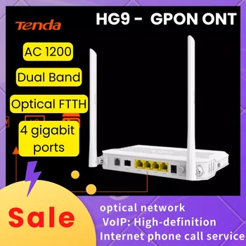 Tenda HG9 GPON AC1200 divas frekvenču joslas frekvenču joslas Wi-Fi Maršrutētāju, ONT FTTH Optiskās Šķiedras Tīkla ONU Modemu OLT OMCI TR069, VoIP Tālruņa Zvanu USB NAV EPON