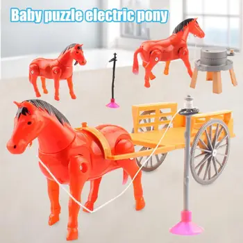 Elektrisko Zirgu Rotaļlietas Uzstādīt Viegli Salokāmu Spēlē Roku-brain Sadarbībā Elektrisko Zirgu Rotaļlieta Ar Gaismas, Skaņas Bērniem