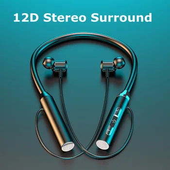 Magnētiskā Bezvadu Austiņas Bluetooth 5.0 Neckband Austiņas Silikona Stereo Sporta Ūdensizturīgs Earbuds In-ear Austiņas Ar Mic