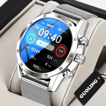 Jaunās Bluetooth Zvanu Smart Pulksteņi Vīriešu Ūdensnecaurlaidīgs Sporta Smart Pulkstenis 360*360 HD Pasūtījuma skatīties Sejas smartwatch Cilvēks, Fitnesa Tracker
