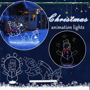 Ziemassvētku Mirdzošu Dekoratīvu Sniegavīrs Fun Animācijas Pikošanās Aktīvās Gaismas Stīgu Rāmis Dekori Ziemassvētku Gaismas Rotājumi F