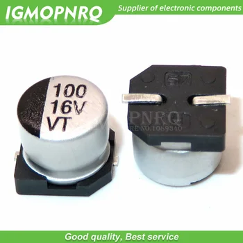 10pcs 16v100uf 6.3*5.4 mm SMD alumīnija elektrolītisko kondensators 100uf 16v 16v100uf-SMD