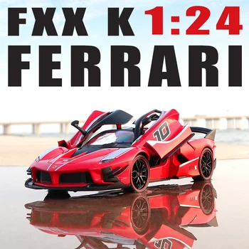Jauns 1:24 Sakausējuma Modeļa Automašīnas Lējumiem Miniatūras Ferrari FXX K Superauto Metāla Transportlīdzekļa Pull Atpakaļ Spēlēt Ziemassvētku Rotaļlieta Bērniem Dāvanas