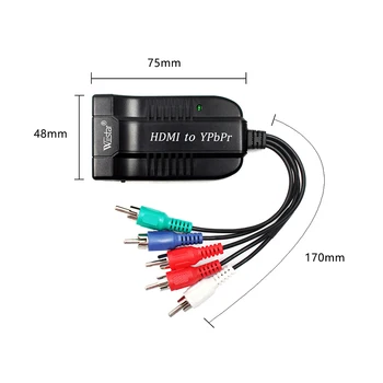 1080P HDMI RGB Komponentu Video YPbPr un R/L), HDTV Audio Adapteri Konvertētājs