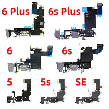 AiinAnt Oriģinālo USB Ports Uzlādes Lādētājs Dock Savienotājs Uzlādes Flex Kabelis Priekš iPhone 5S 5 SE 7 6 6s Plus Tālruņa Remonta Daļas