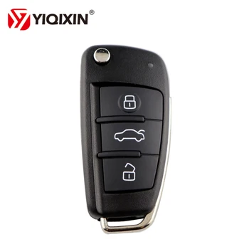 YIQIXIN 3 Pogu Locīšanas Tālvadības Auto Atslēgu Shell Fob uz Lietu Audi Q7 B7 Q3 A3 TT A2 A8 A6 A6L A4, S5, C5, C6, B6 Tālvadības Mājokļu