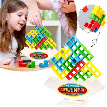 Tetra Tornis Spēle Kraušanas Blokus Kaudze Celtniecības Bloki Līdzsvaru Puzzle Board Spēles Montāža Ķieģeļi Izglītības Rotaļlietas, lai Bērns Pieaugušo