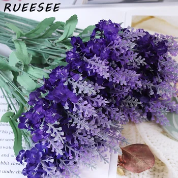Mākslīgās puķes vienā pušķī romantiska violeta gypsophila lavandas zīda viltus augu ziedu mājas, dārza terasi galda dekorēšana